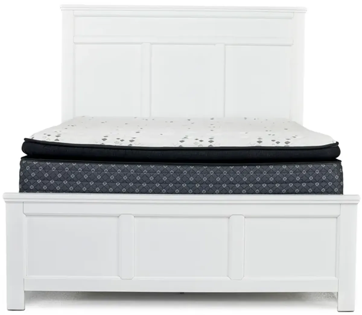 Andover Panel Bed in White, Queen