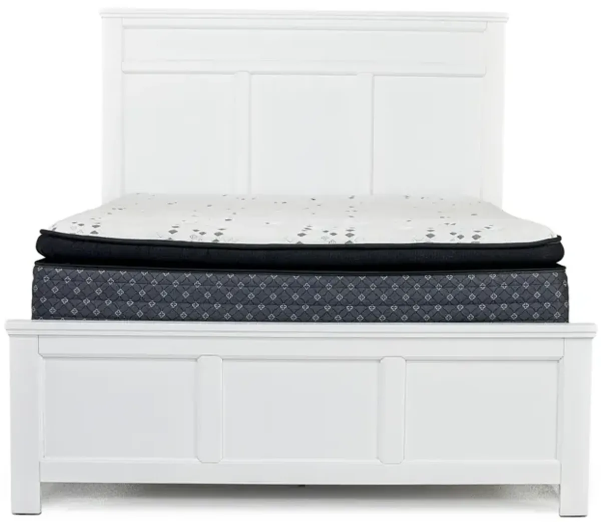 Andover Panel Bed in White, Queen