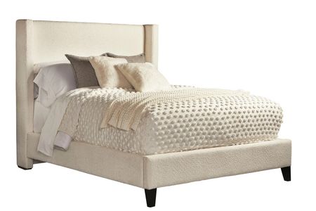 Angel Upholstered Bed in Ivory, Eastern King