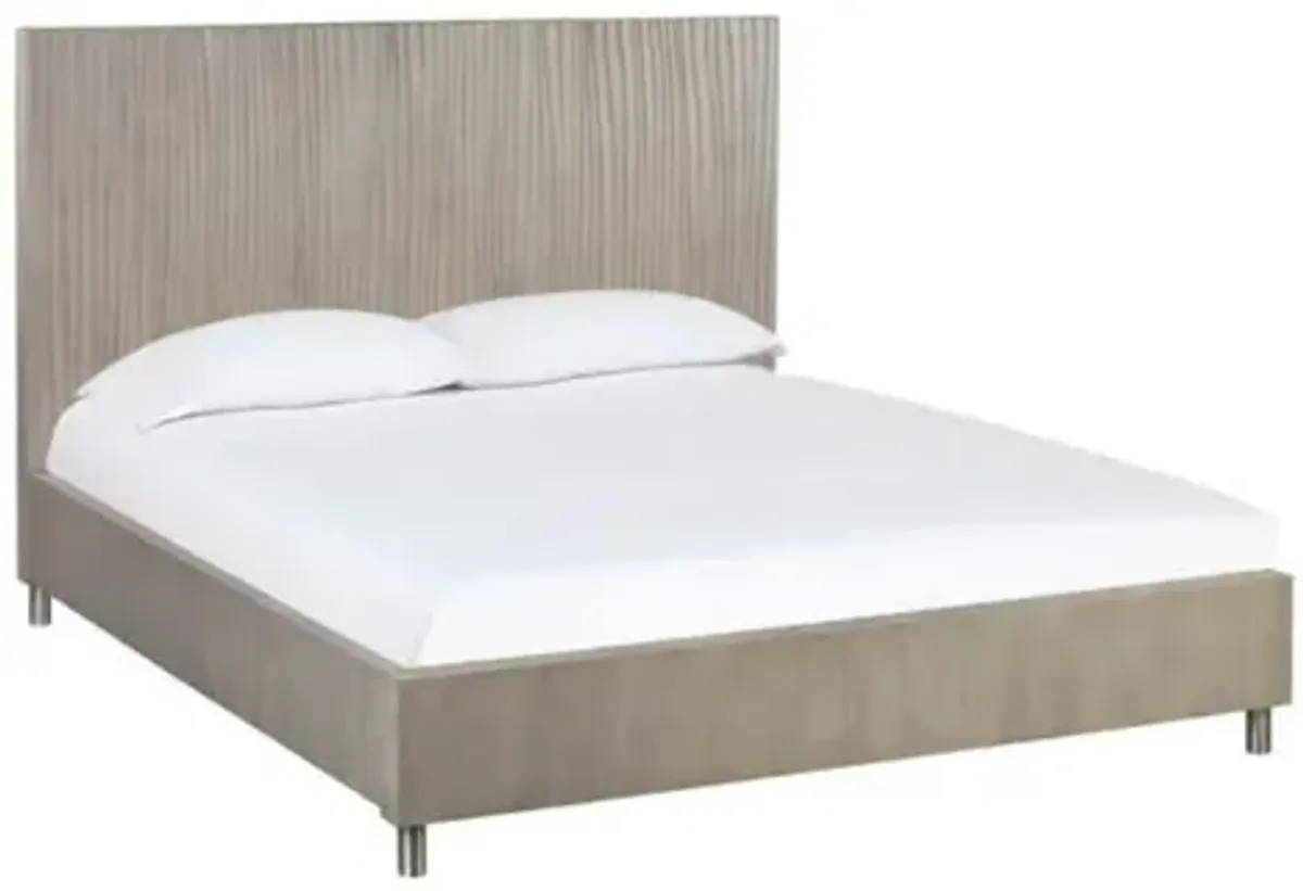 Argento Panel Bed in Misty Gray, Queen
