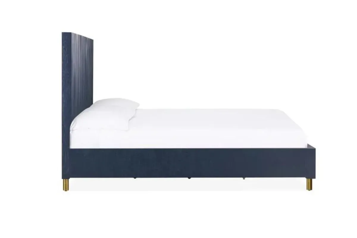 Argento Panel Bed in Navy Blue, Queen