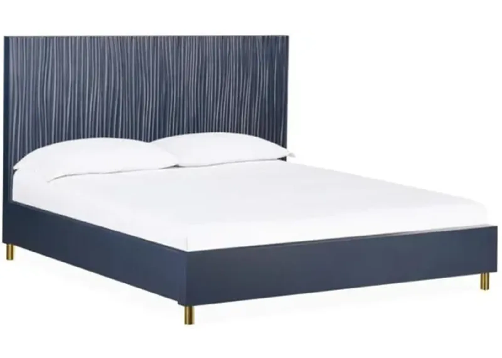 Argento Panel Bed in Navy Blue, Queen