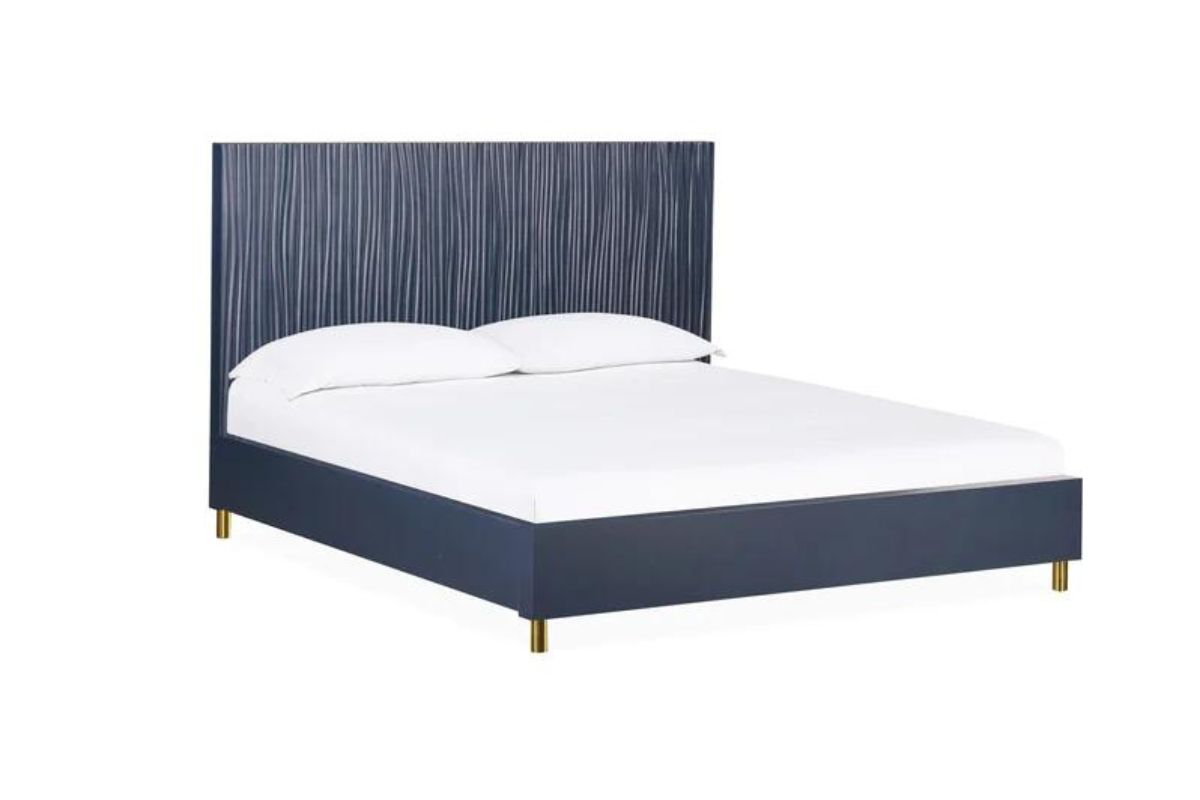 Argento Panel Bed in Navy Blue, Full