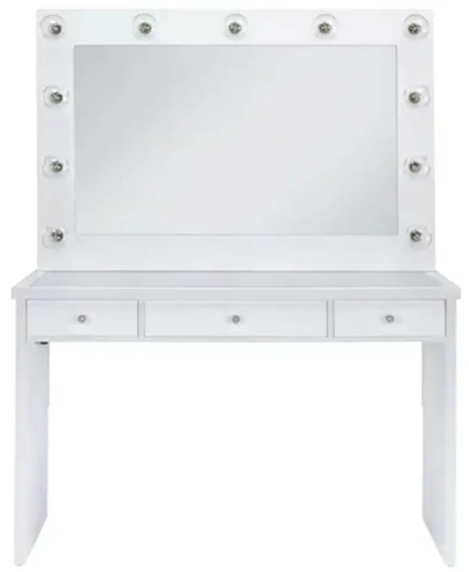 Ariana Vanity & Mirror in White 