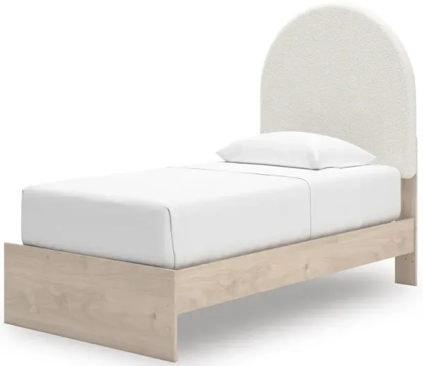 Arloster Upholstered Panel Bed in White, Twin