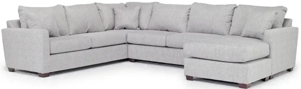 Ashfield Tux Sofa Chaise Sectional in Ashfield Granite, Right Facing