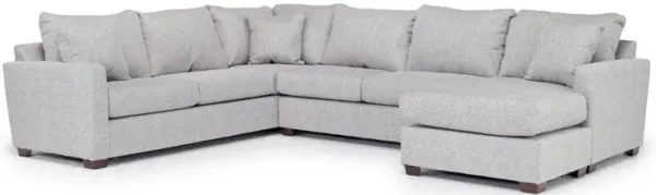 Ashfield Tux Sofa Chaise Sectional in Ashfield Granite, Right Facing