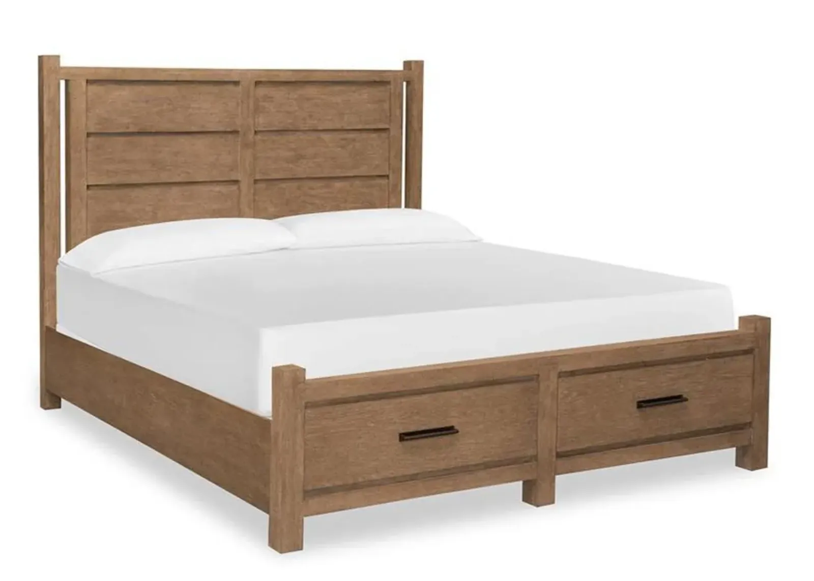 Aspen Valley Panel Bed w/ Storage in Sierra Brown, Queen