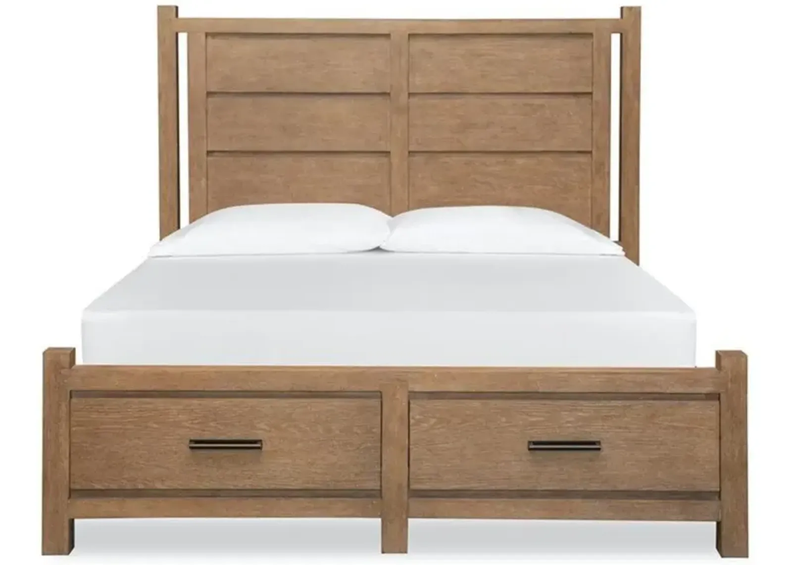 Aspen Valley Panel Bed w/ Storage, Dresser, Mirror & Nightstand in Sierra Brown, Queen