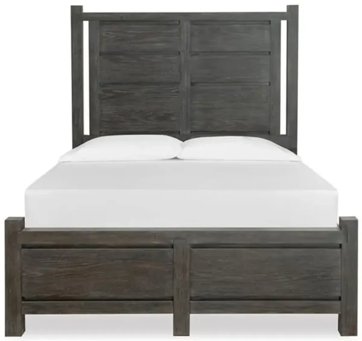 Aspen Valley Panel Bed, Dresser, Mirror, Nightstand in Black, Queen