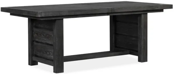 Aspen Valley Trestle Dining Table & 4 Upholstered Chairs in Ravenwood Black