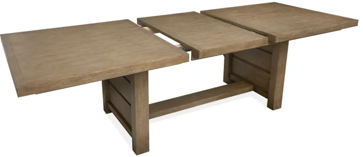 Aspen Valley Trestle Dining Table & 6 Chairs in Sierra Brown