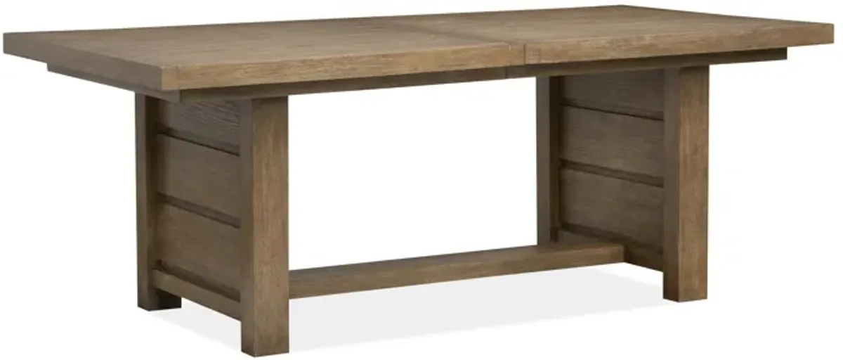 Aspen Valley Trestle Dining Table & 6 Chairs in Sierra Brown