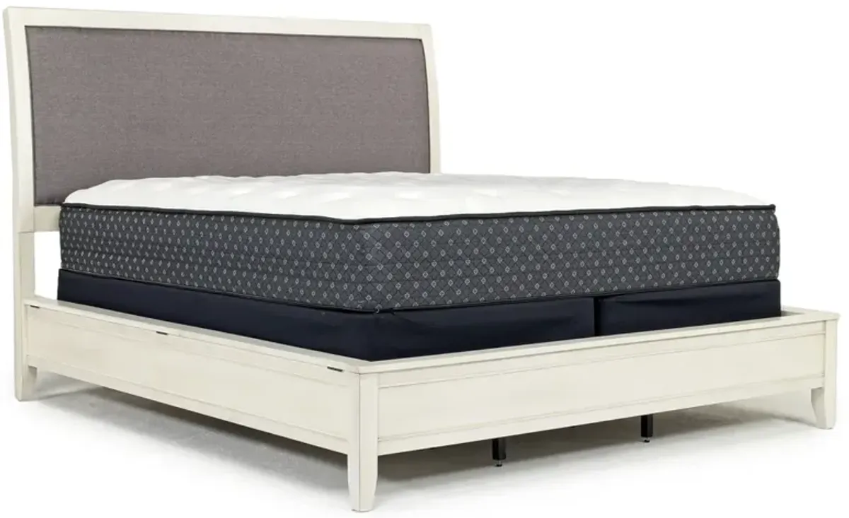 Carlsbad Upholstered Panel Bed in White, Eastern King