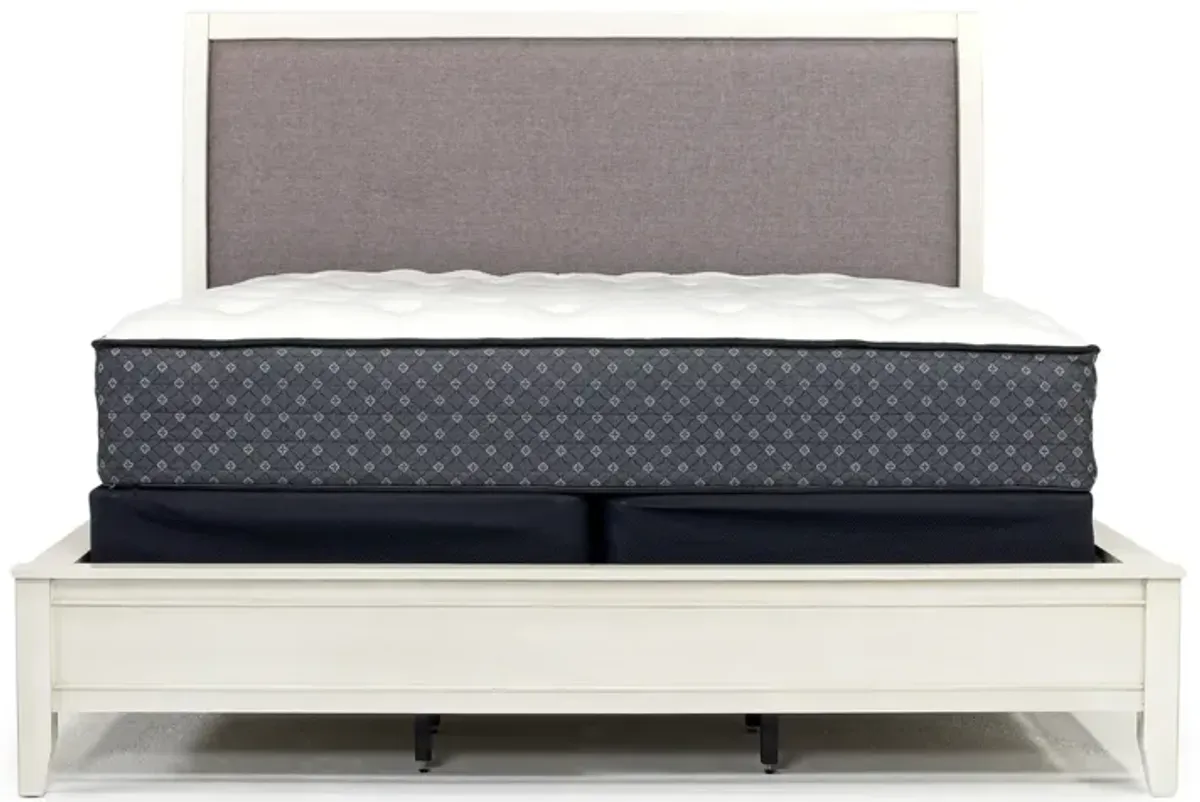 Carlsbad Upholstered Panel Bed in White, Eastern King