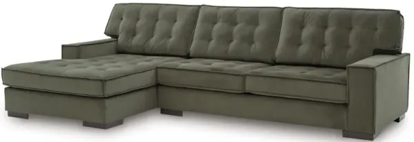 Austen Sofa Chaise Sectional in Olive, Left Facing