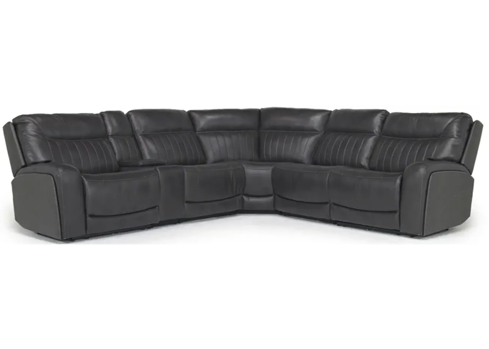 Banks 6 Piece 3 Power Sectional in Chesapeake Charcoal