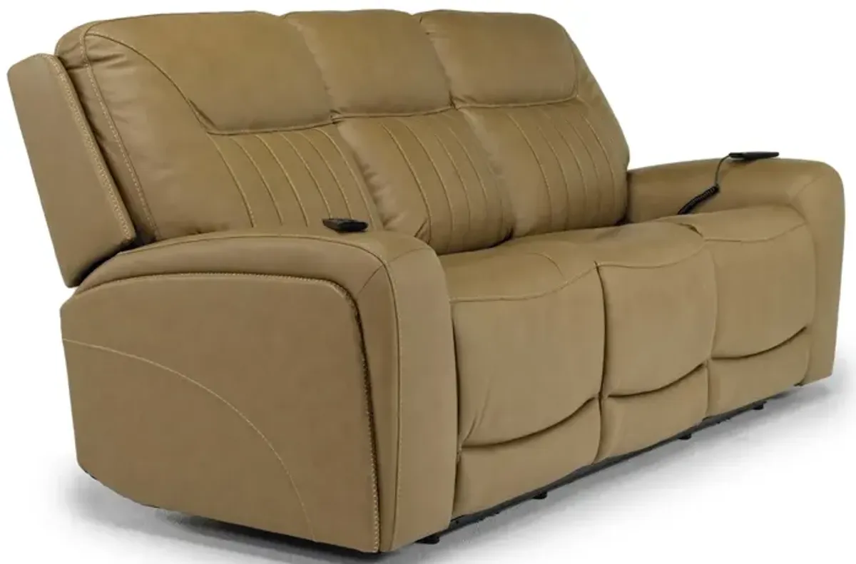 Banks 3 Power Sofa & Console Loveseat in Aline Butternut Leather
