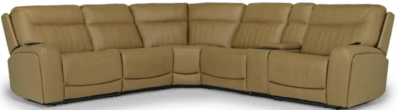 Banks 6 Piece 3 Power Sectional in Aline Butternut