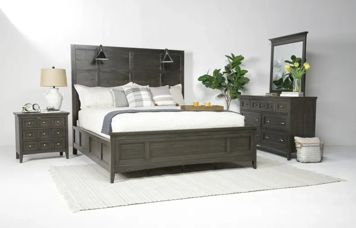 Bay Creek Panel Bed w/ Lights in Graphite, Queen