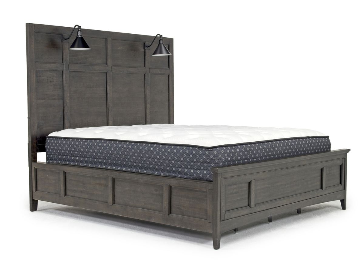 Bay Creek Panel Bed w/ Lights in Graphite, Eastern King