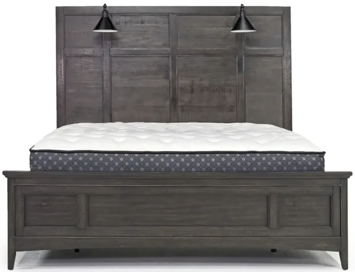 Bay Creek Panel Bed w/ Storage & Lights in Graphite, CA King