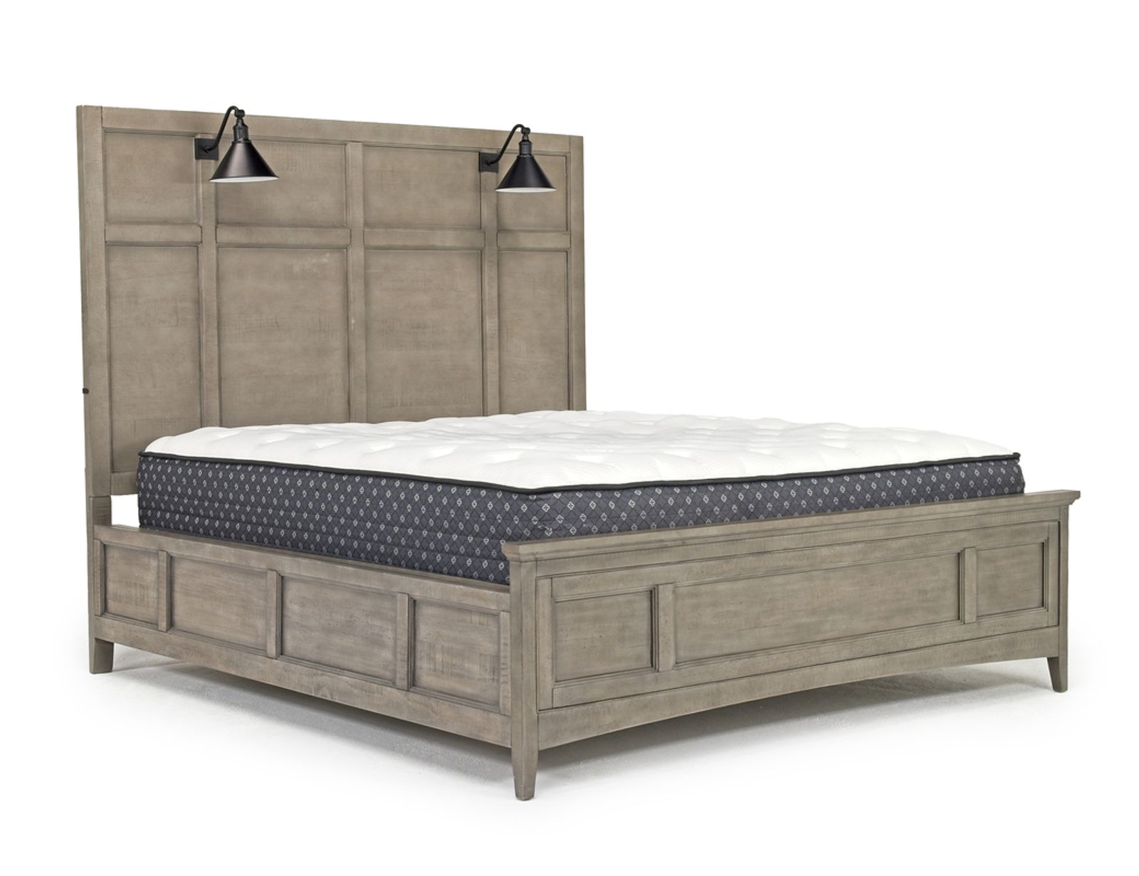 Bay Creek Panel Bed w/ Lights in Light Gray, CA King