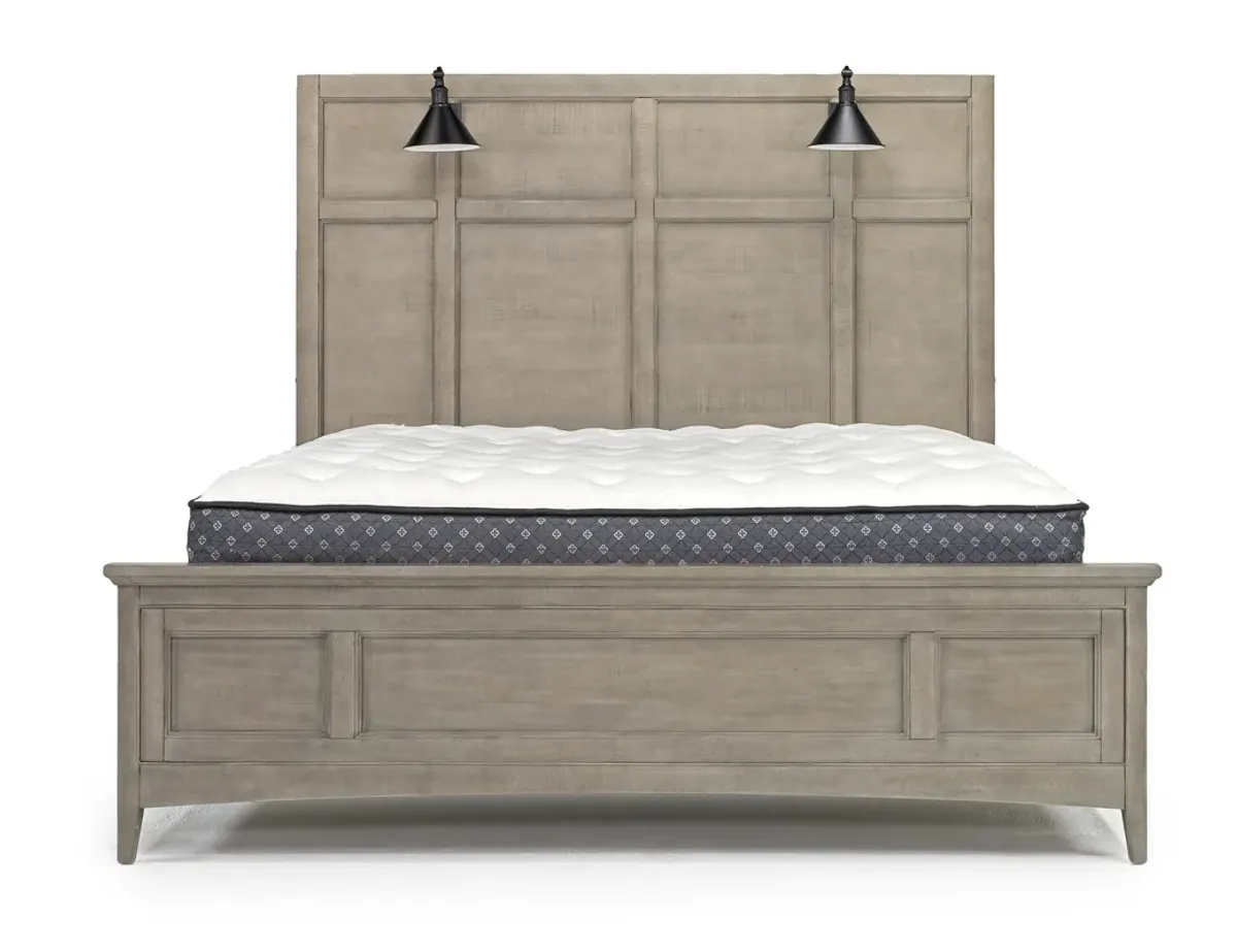 Bay Creek Panel Bed w/ Lights in Light Gray, Eastern King