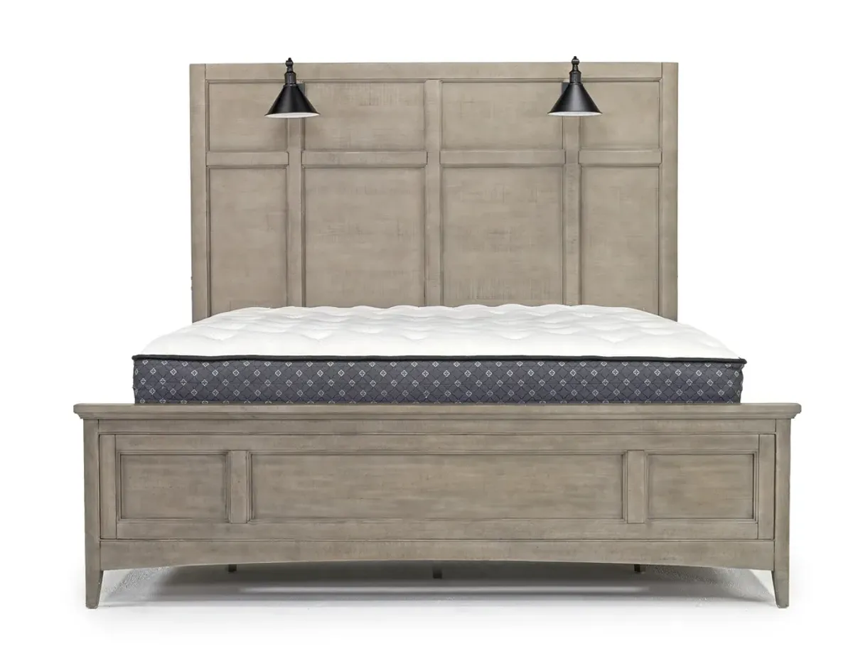 Bay Creek Panel Bed w/ Storage & Lights in Light Gray, CA King