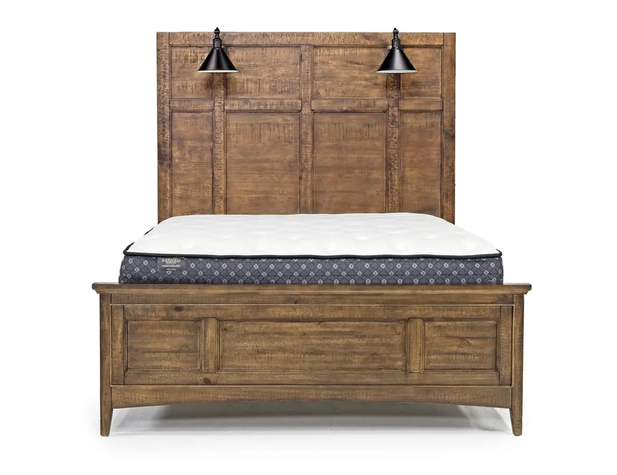 Bay Creek Panel Bed w/ Lights in Toasted Nutmeg, Queen