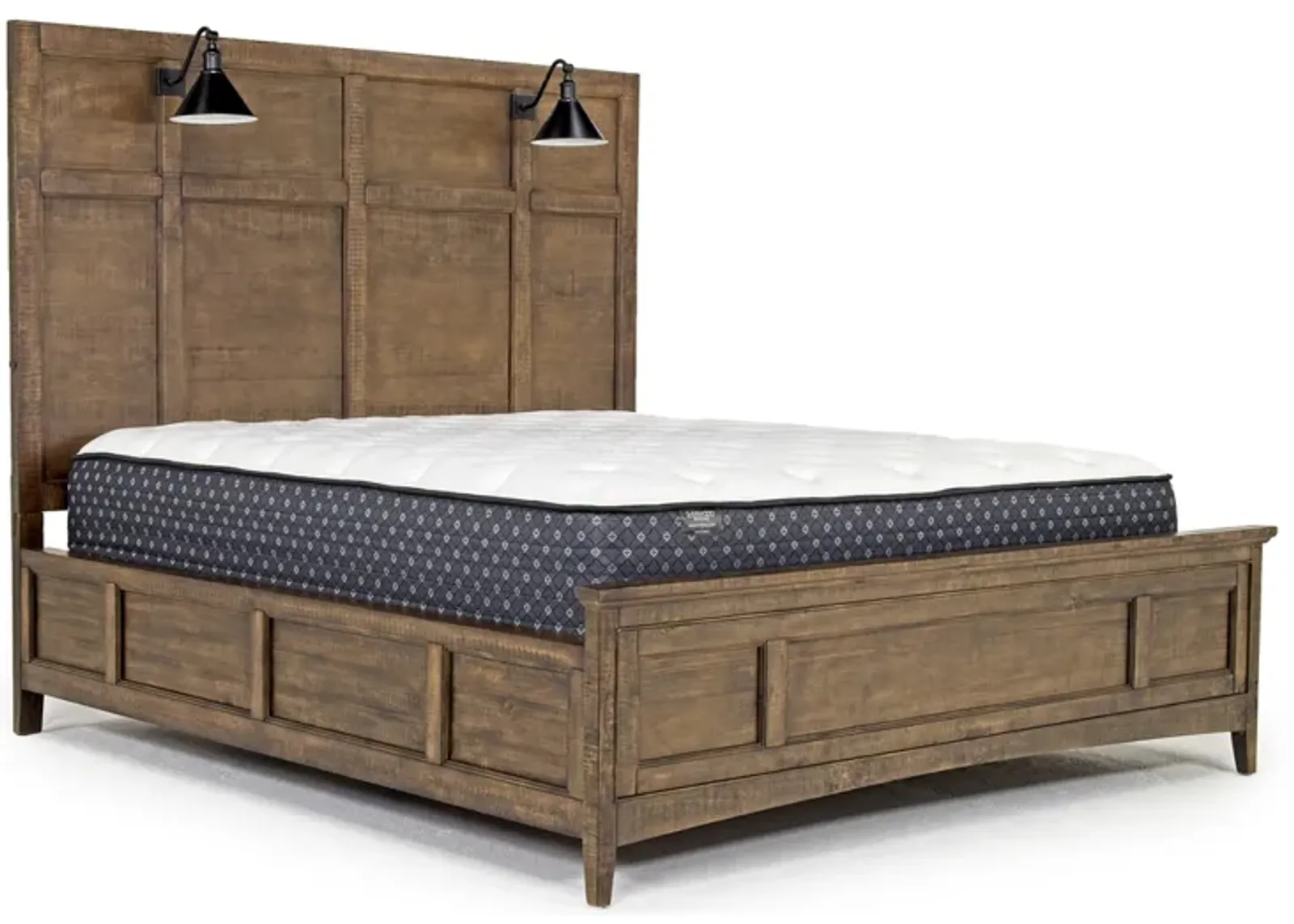 Bay Creek Panel Bed w/ Lights in Toasted Nutmeg, Queen