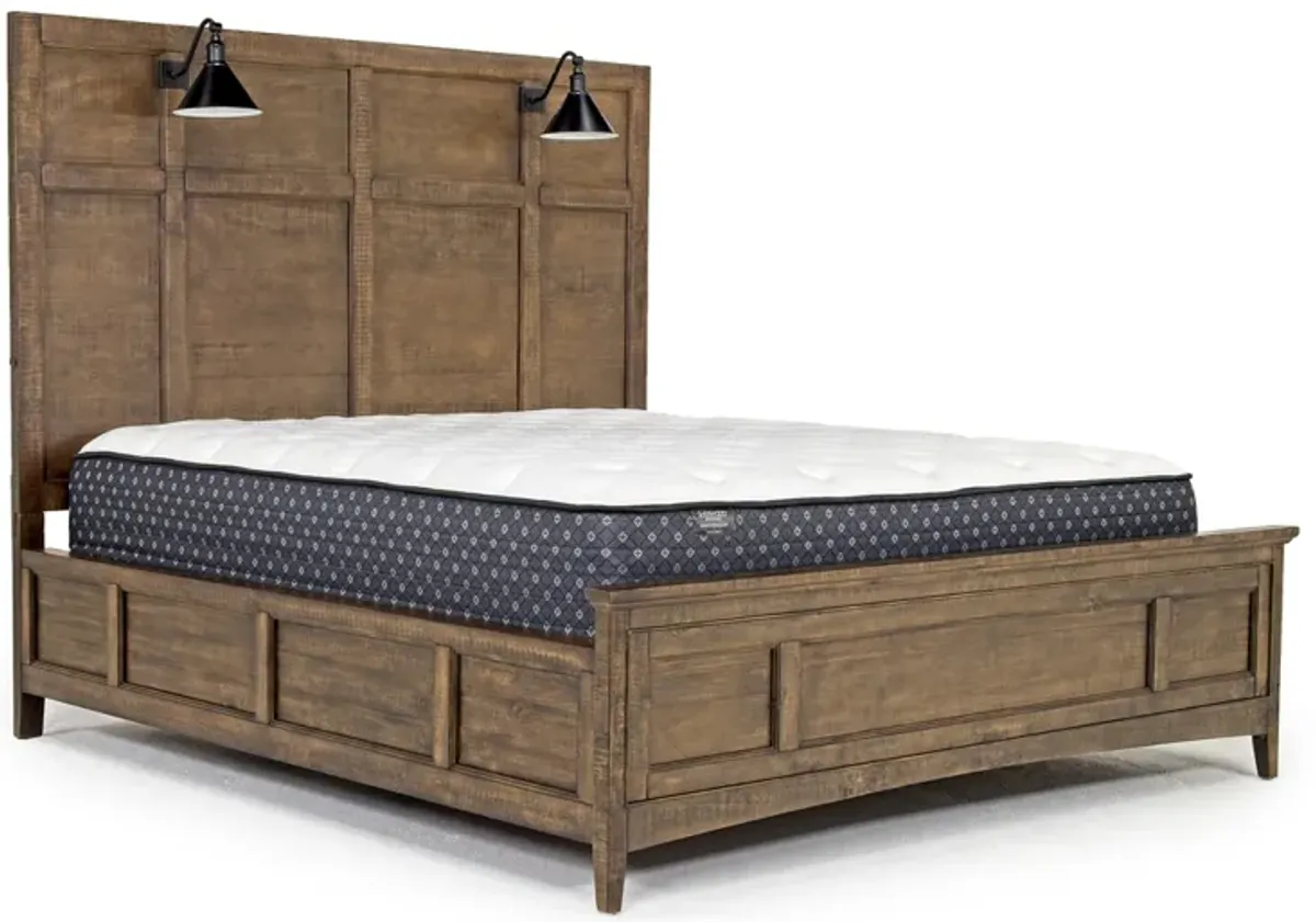 Bay Creek Panel Bed w/ Lights in Toasted Nutmeg, Queen