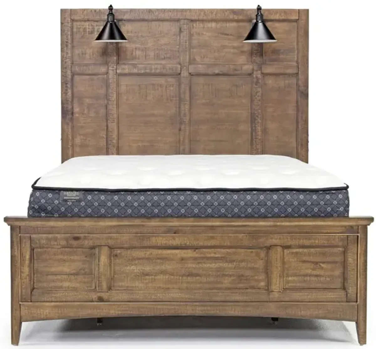 Bay Creek Panel Bed w/ Storage & Lights in Toasted Nutmeg, Queen