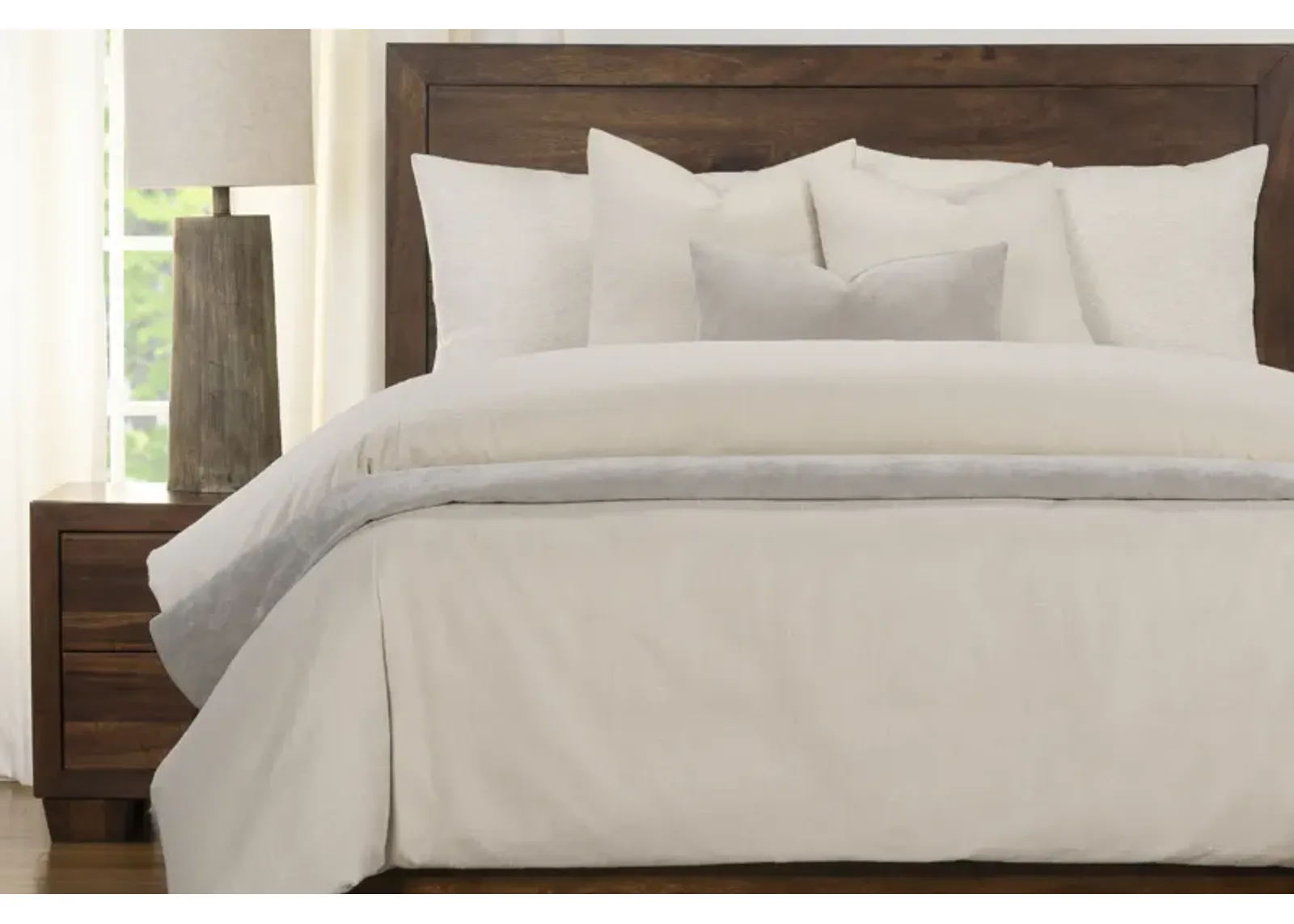 Roma Duvet Set in Sand / Porcelain / Sand / Gray, Queen