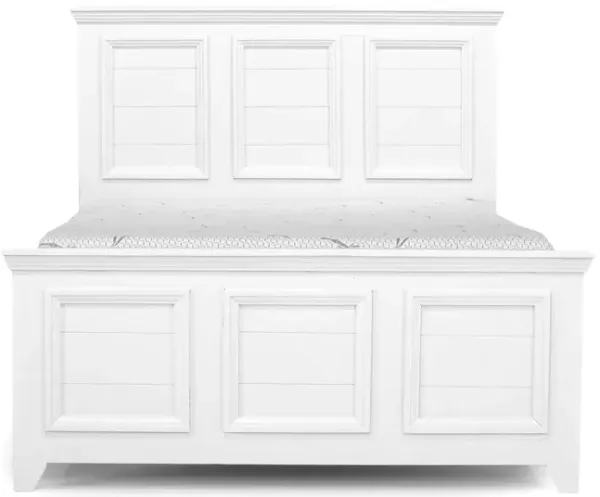 Bella Panel Bed in White, Full