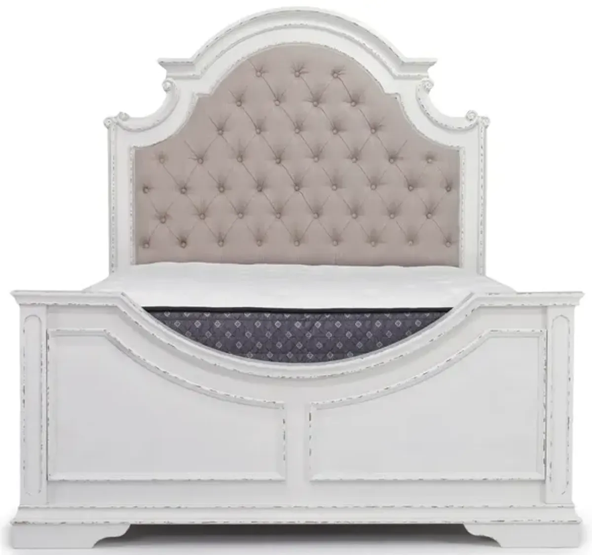 Bellevue Panel Bed in Antique White, Queen