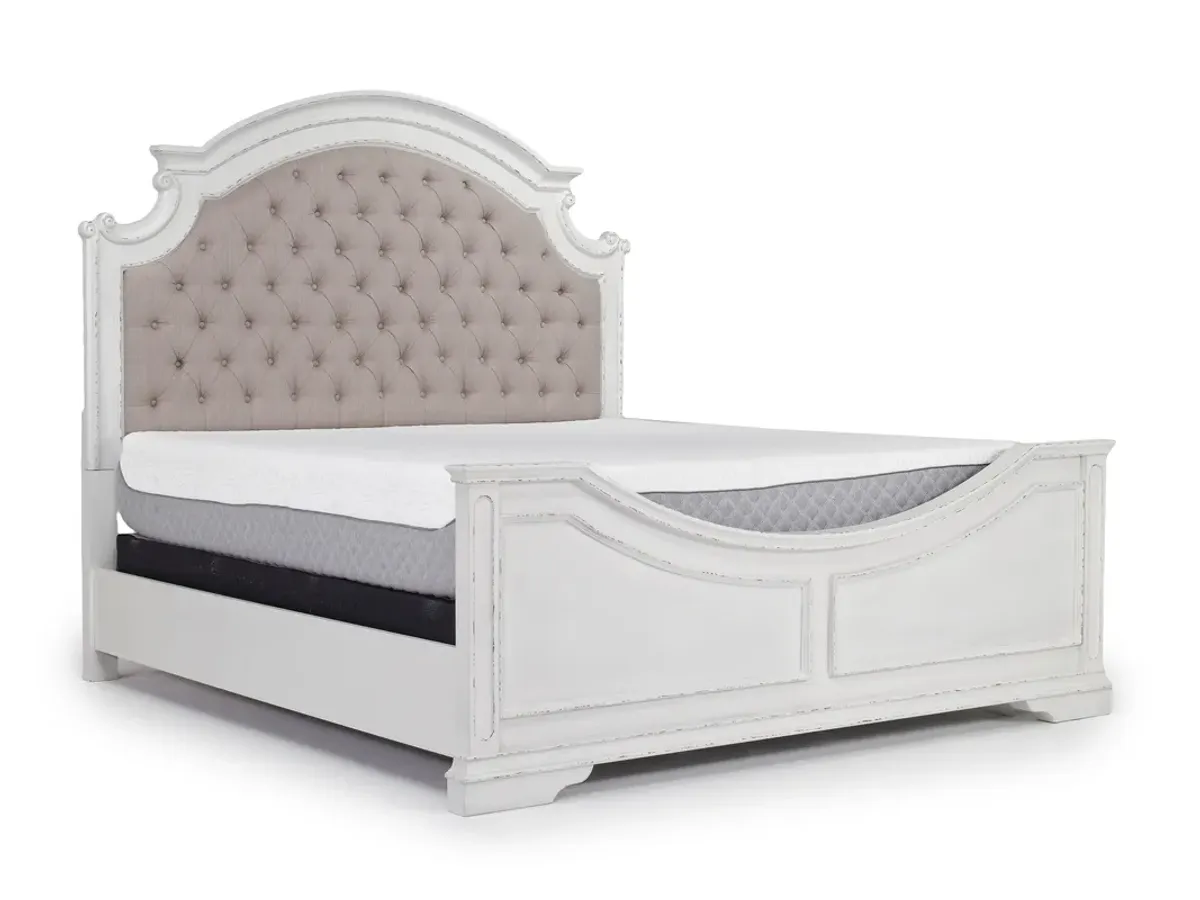 Bellevue Panel Bed in Antique White, Eastern King