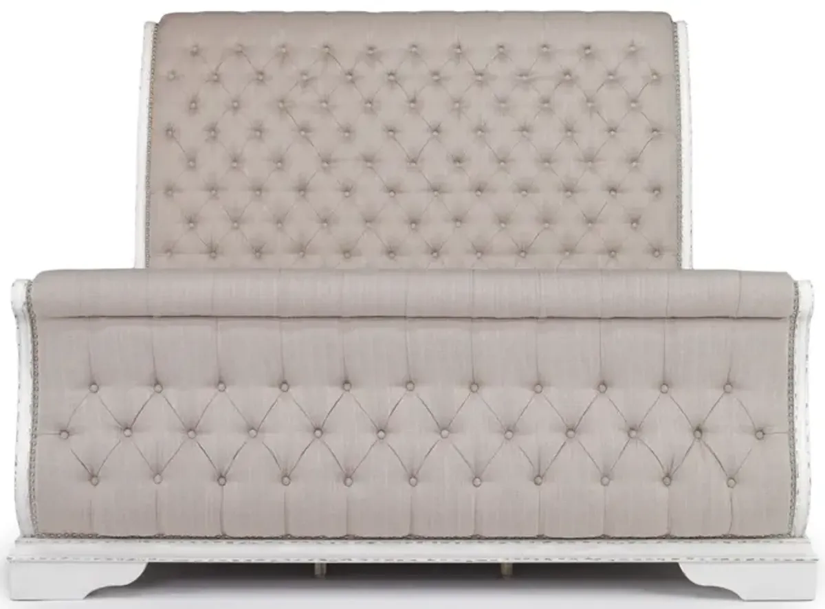 Bellevue Sleigh Bed in Antique White, Eastern King