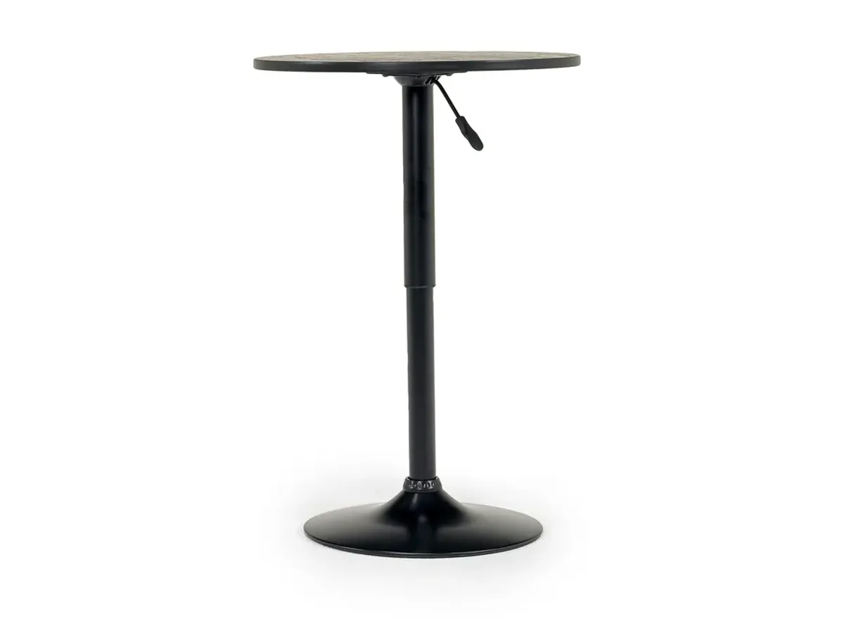 Bentley Adjustable Height Round Pub Table in Black & 2 Eagle Barstools, Swivel