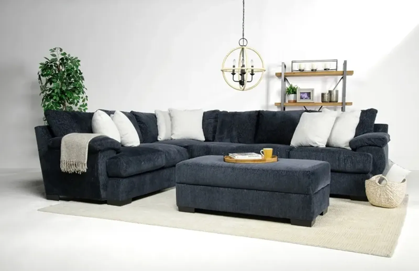 Bermuda Tux Sofa Sectional, Right Facing, Down - Custom Order