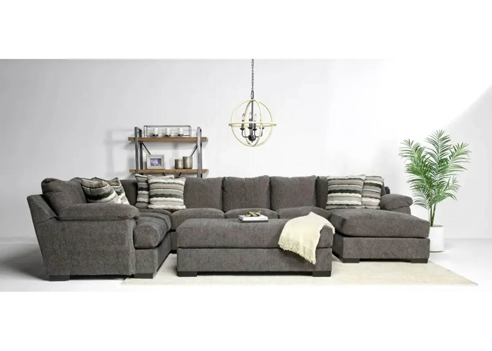 Bermuda Tux Sofa Chaise Sectional, Right Facing, Down - Custom Order