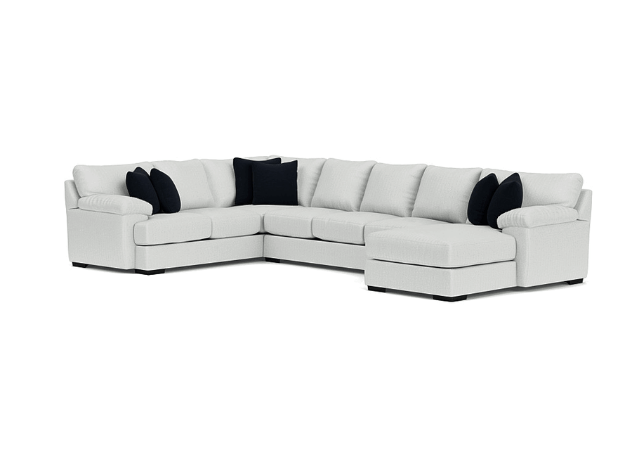 Bermuda Tux Sofa Chaise Sectional, Right Facing - Custom Order