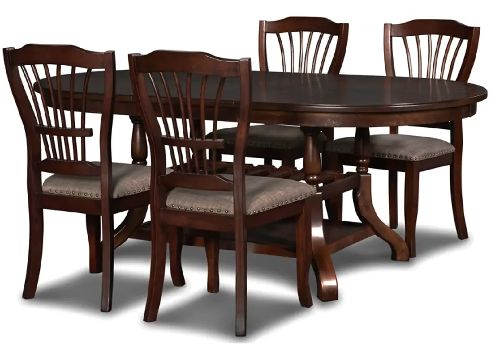 Bixby Oval Dining Table & 4 Chairs in Espresso