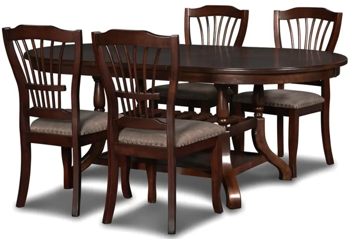 Bixby Oval Dining Table & 4 Chairs in Espresso