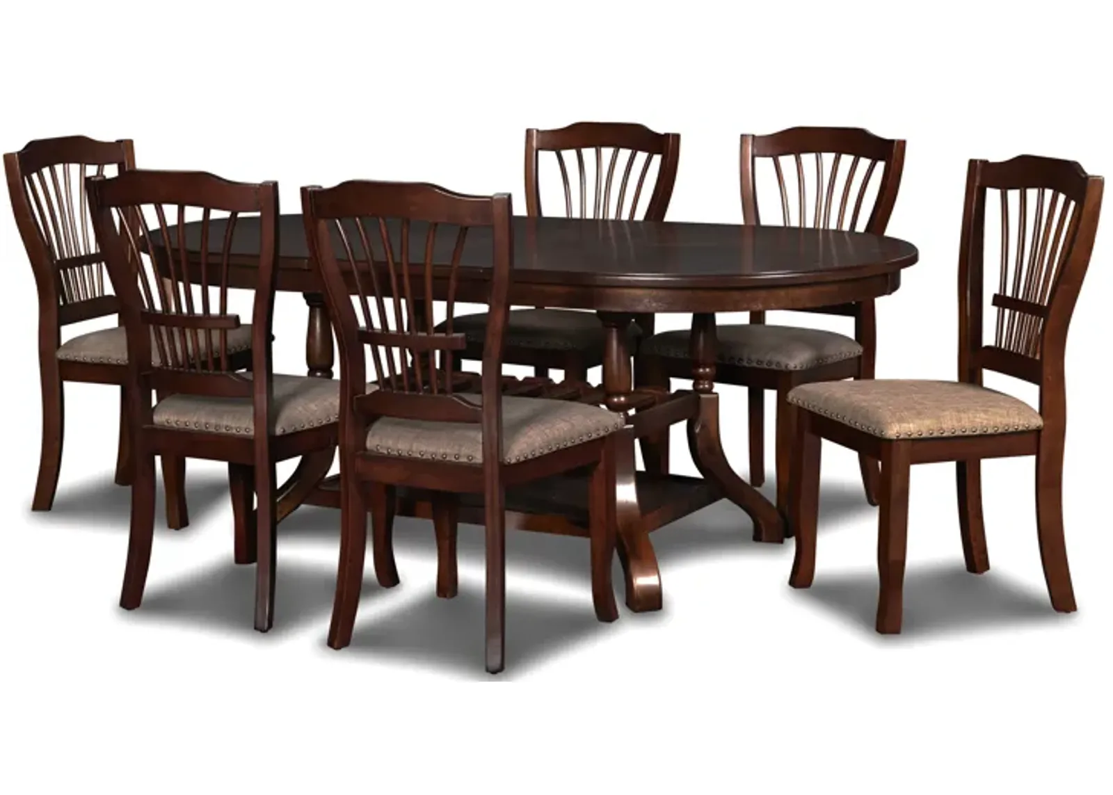 Bixby Oval Dining Table & 6 Chairs in Espresso