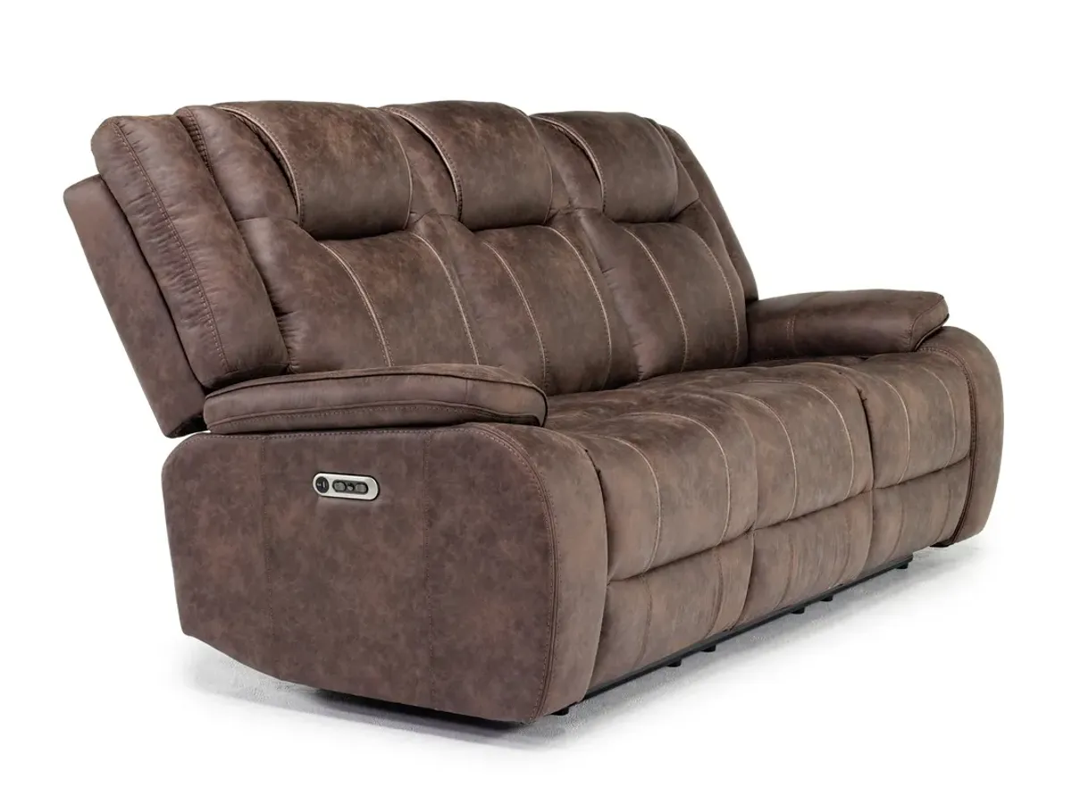 Blake 2 Power Sofa & Gliding Console Loveseat in Reina Bark