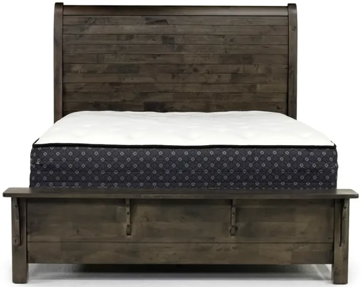 Blue Ridge Panel Bed in Rustic Gray, Queen