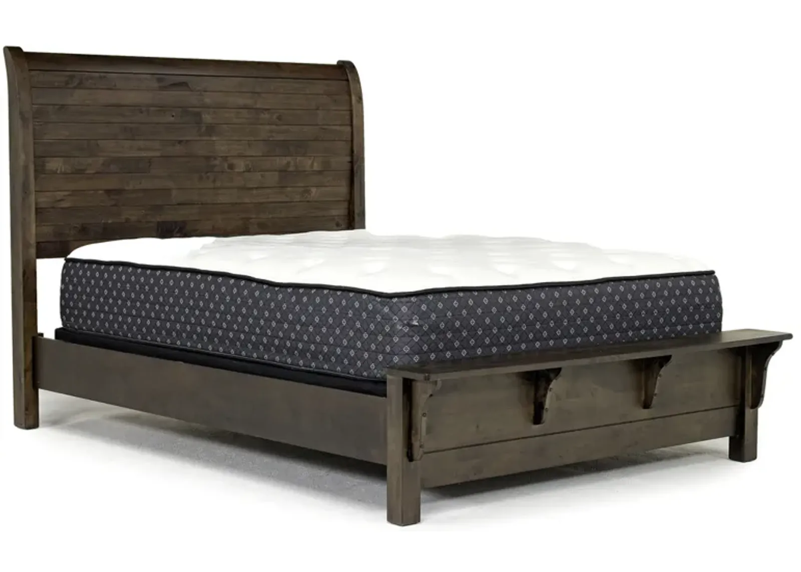 Blue Ridge Panel Bed in Rustic Gray, Queen