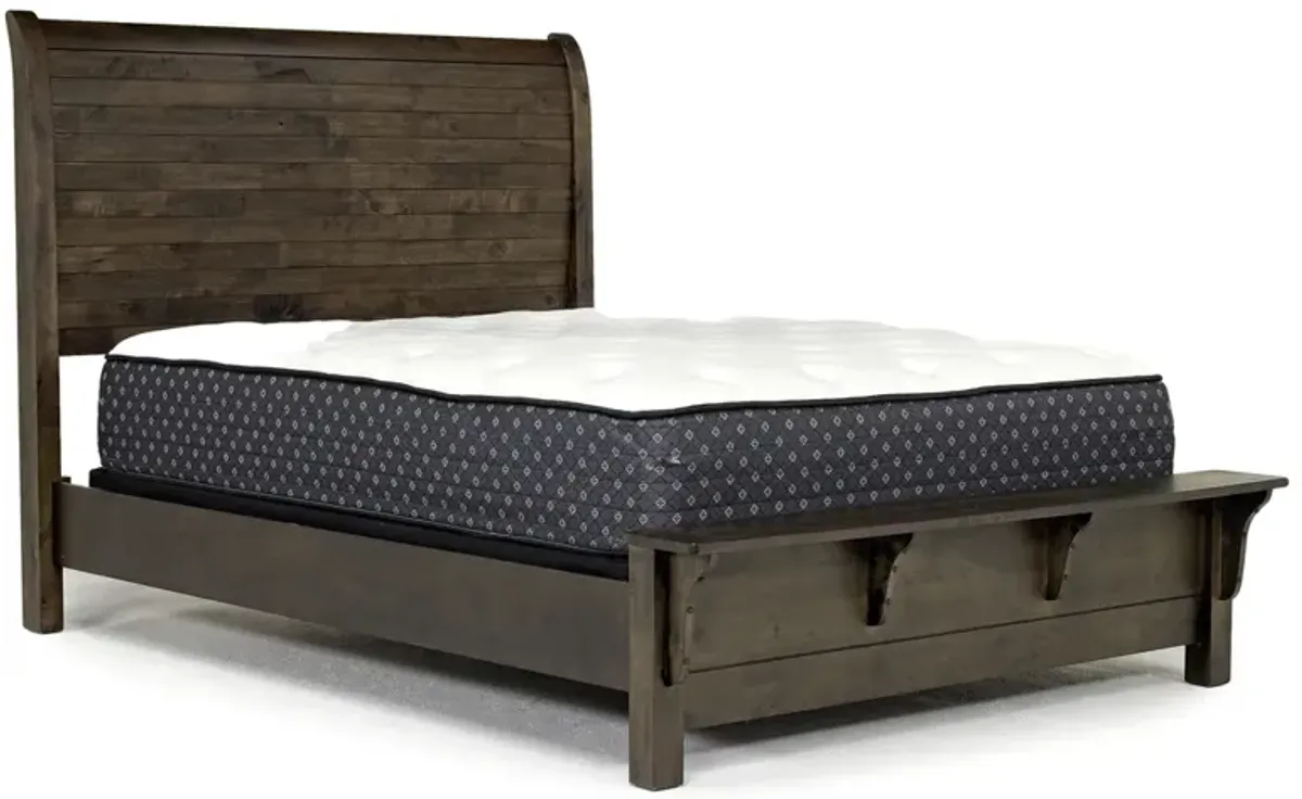 Blue Ridge Panel Bed, Dresser, Mirror & Nightstand in Rustic Gray, Queen