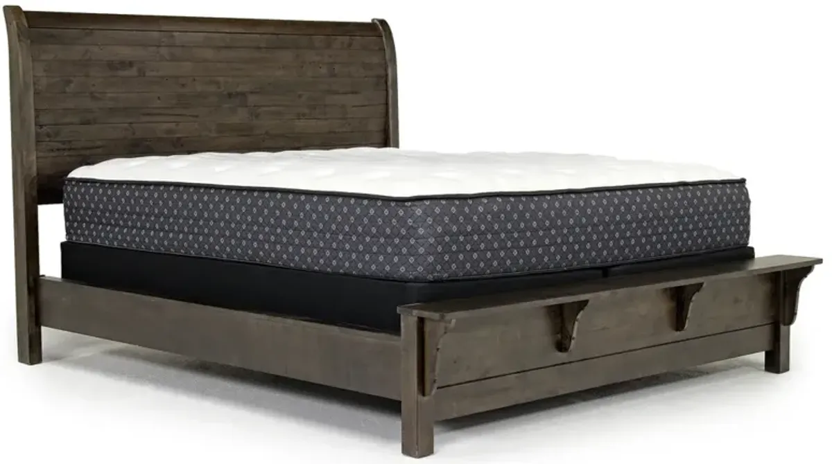 Blue Ridge Panel Bed, Dresser, Mirror & Nightstand in Rustic Gray, CA King